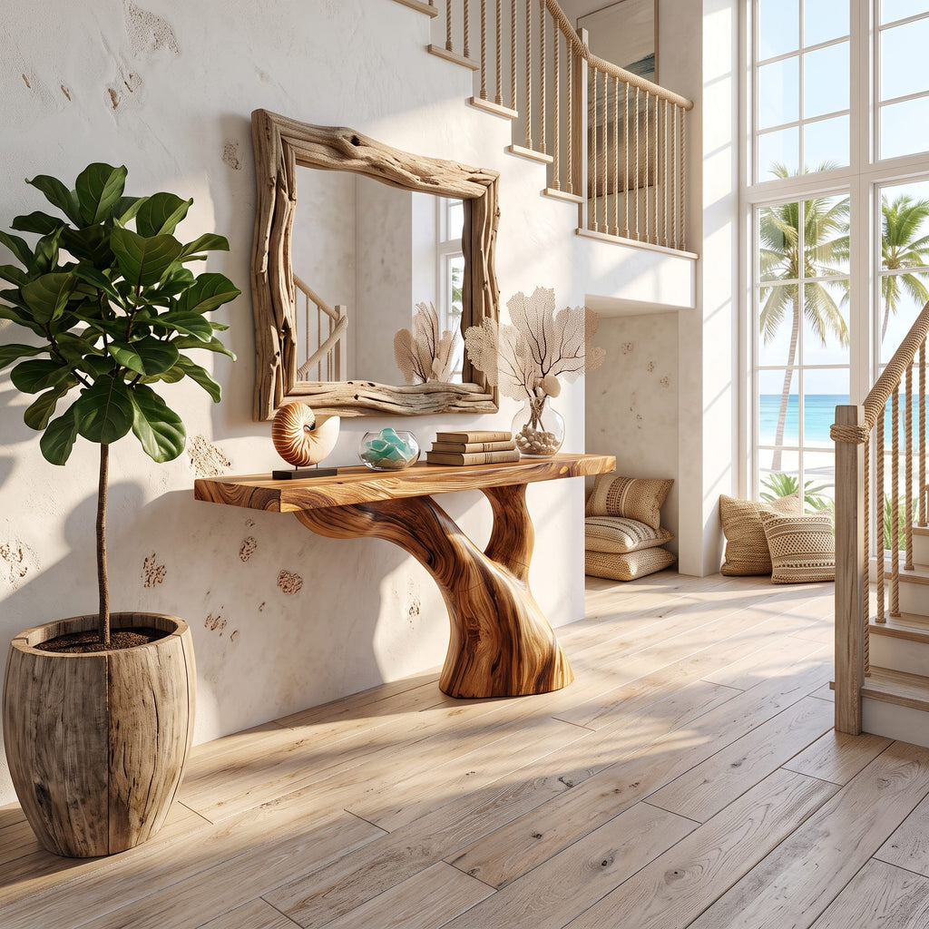 Live Edge Sculptural Hallway Console Table