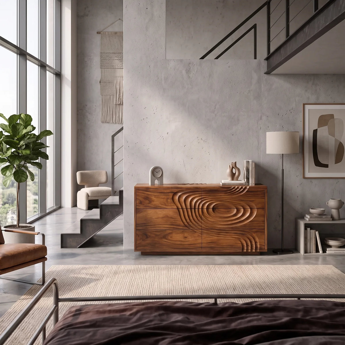 Organic Ripple Dresser, solid wood, built to order, view 3