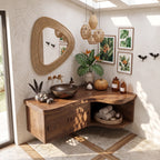 Farmhouse Bathroom Vanity Wellness Room, solid wood, built to order