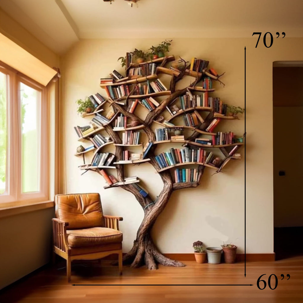Tree Branch Bookshelf Decor Solid Carving, solid wood, built to order