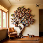 Tree Branch Bookshelf Decor Solid Carving, solid wood, built to order