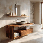 Modern Floating Bathroom Vanity for Spa, solid wood, built to order