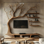 Rustic Tree TV Cabinet, solid wood, built to order