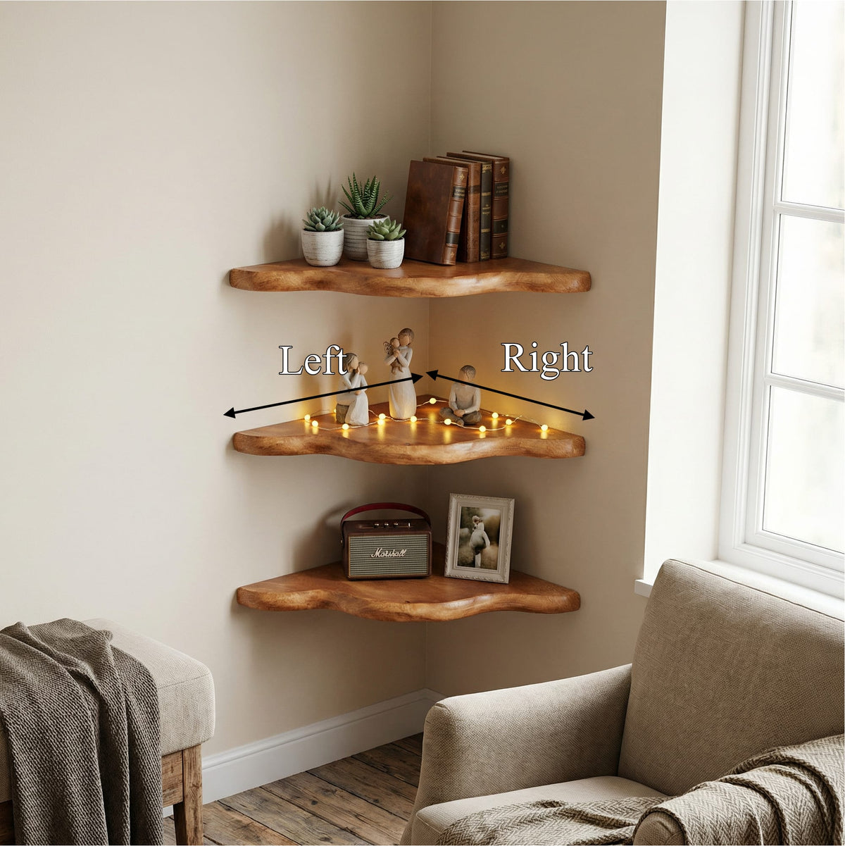 Floating Mounted Solid Wall Shelf