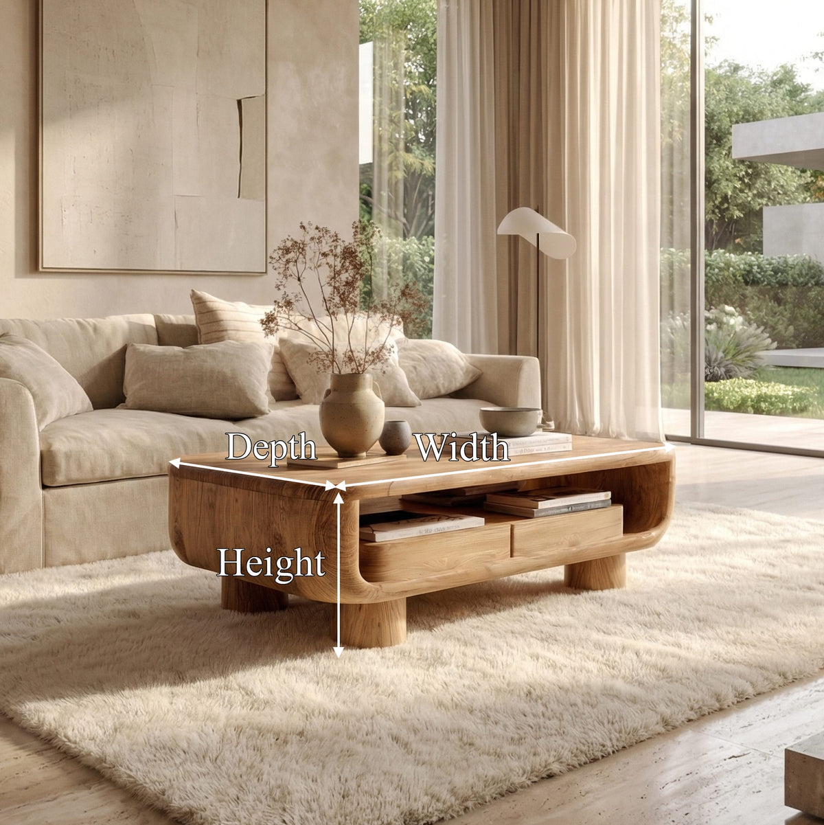 Organic Solid Center Coffee Table