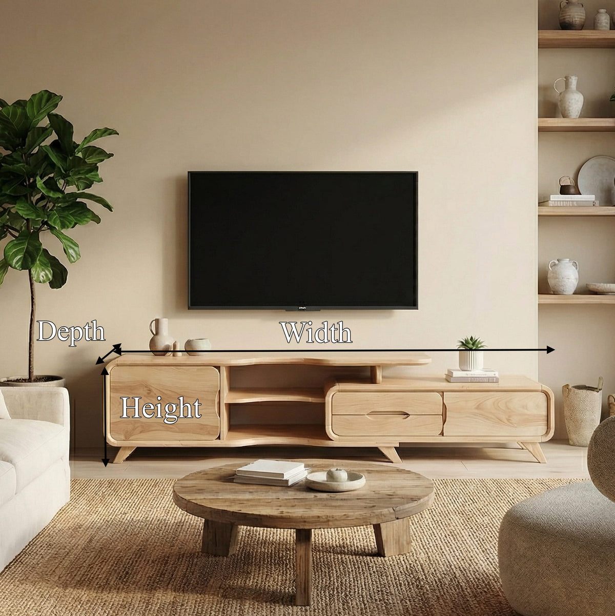 Modern Fluted TV Cabinet