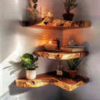 Floating Shelf Mid Century Bookcase, solid wood, built to order