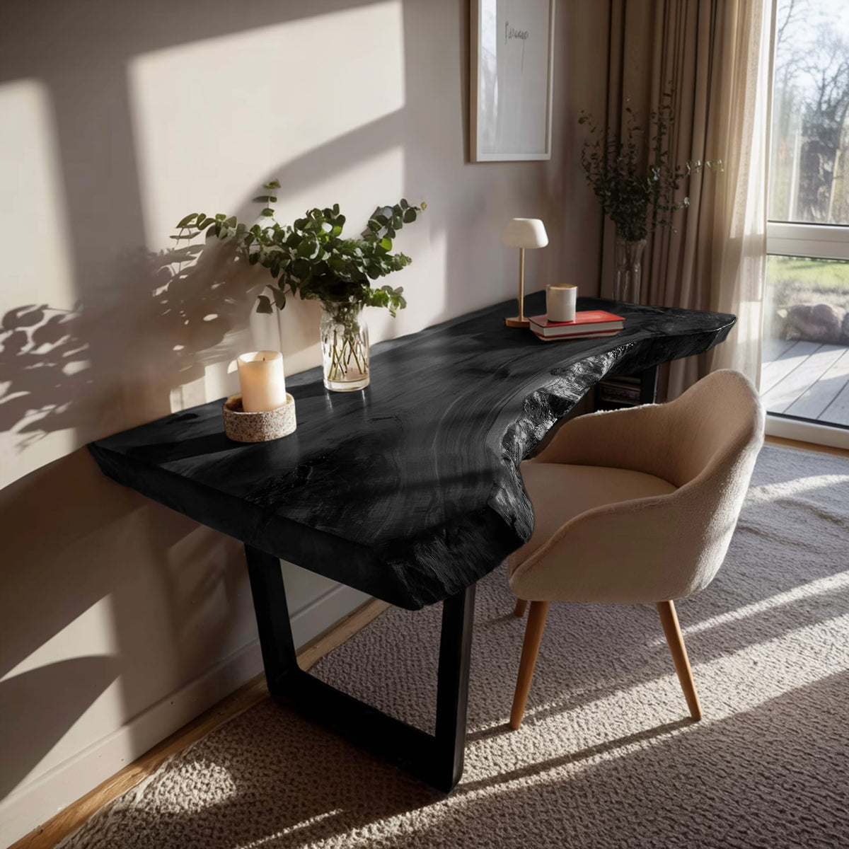 Live Edge Mid Century Desk