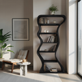Organic Sculpture Wavy Bookshelf, solid wood, built to order, view 4