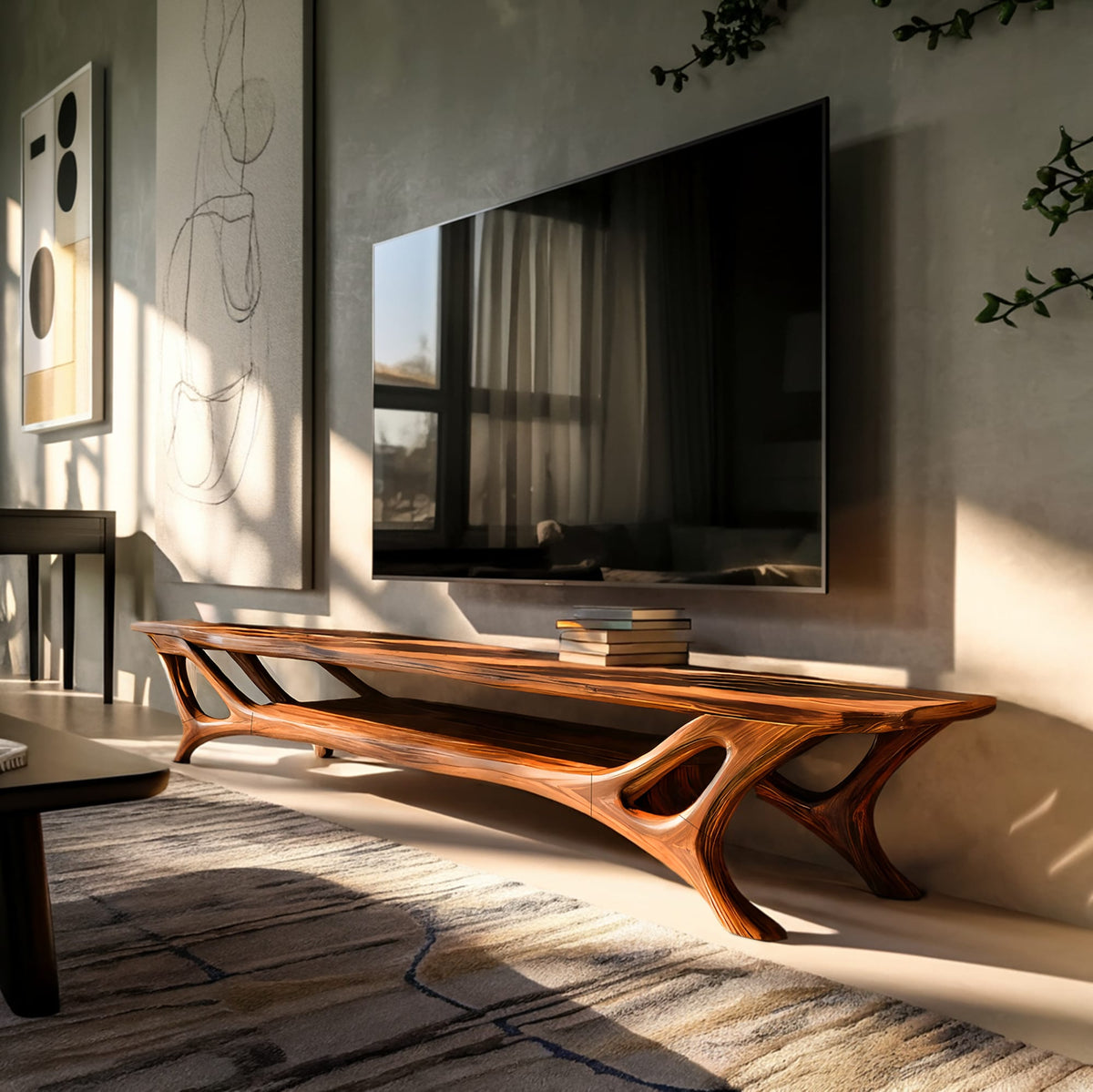 Curved Credenza TV Cabinet