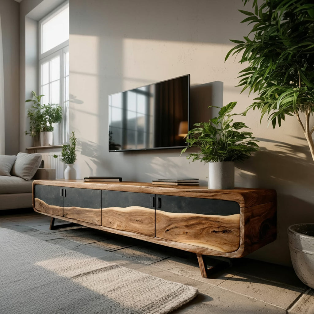 Live Edge Slab TV Cabinet