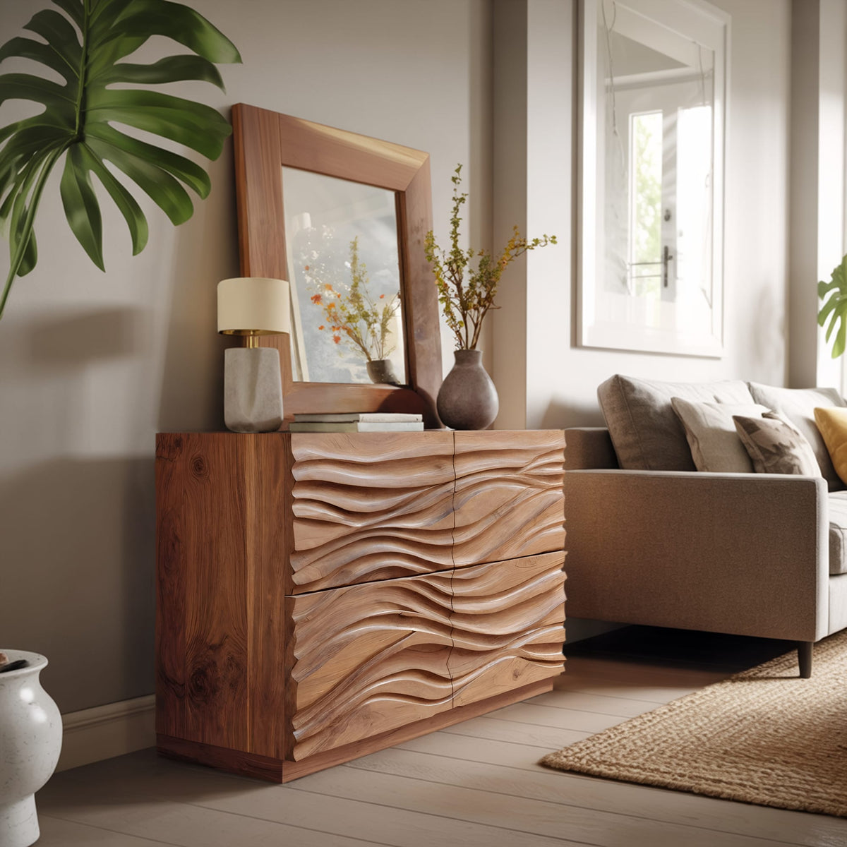 Carved Wave Sideboard