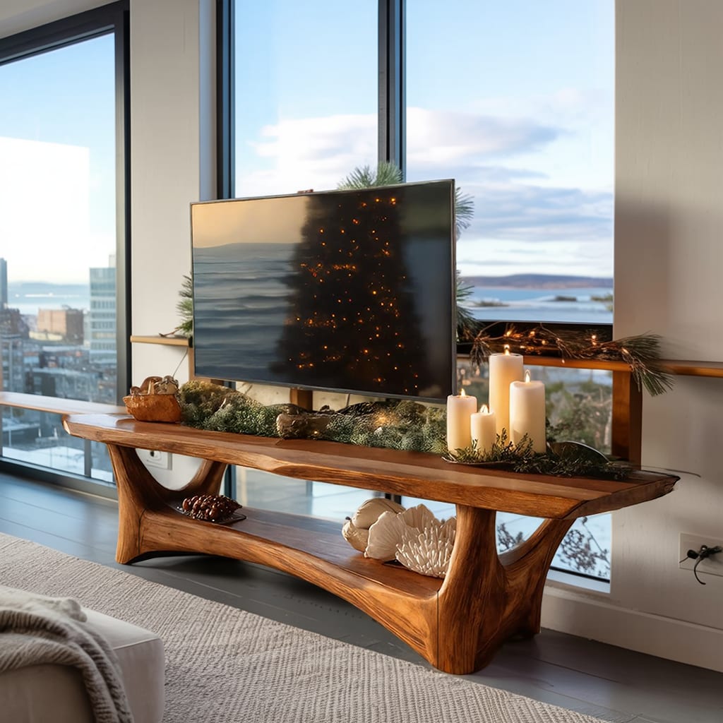 Solid Live Edge Entertainment TV Cabinet