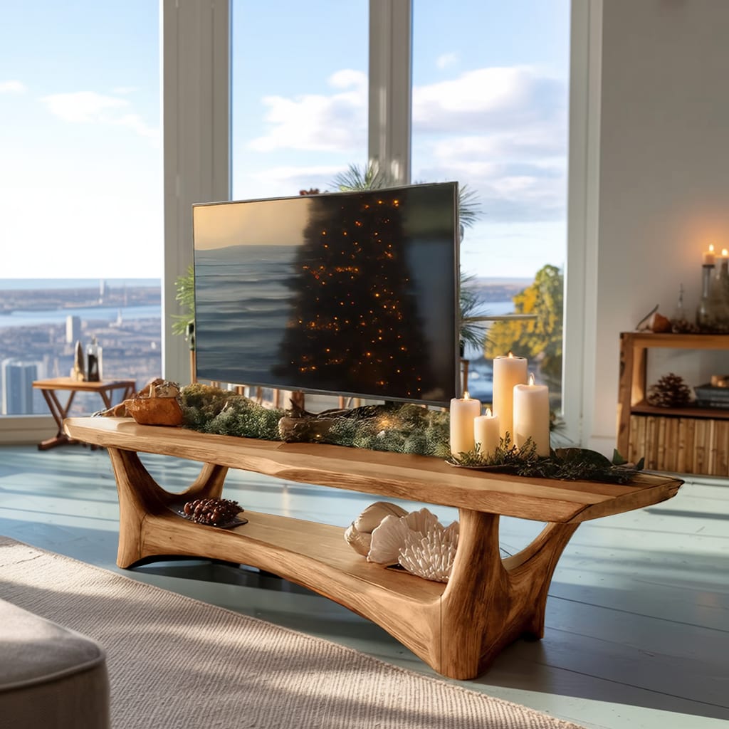 Solid Live Edge Entertainment TV Cabinet