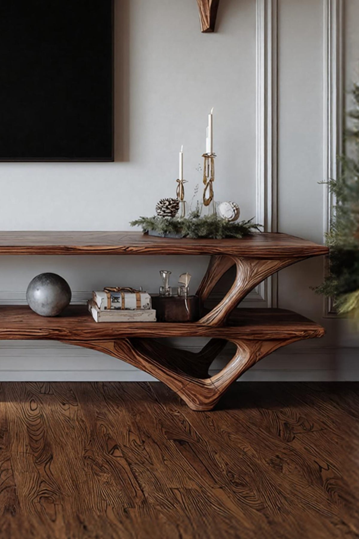 Live Edge Solid Media TV Cabinet