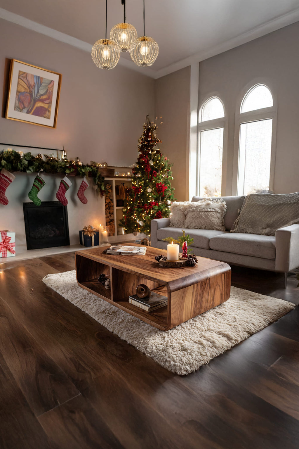 Live Edge Accent Modern Coffee Table