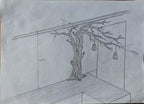 Artistic Wild Mulberry Tree Bookshelf, solid wood, built to order