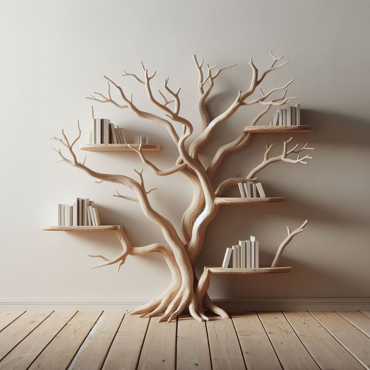 Handcrafted Tree Branch Shelf Driftwood, solid wood, built to order