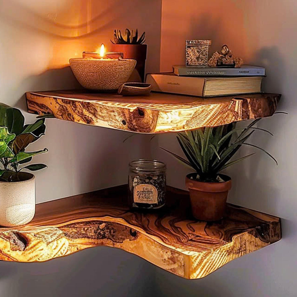 Floating Shelf Mid Century Bookcase, solid wood, built to order