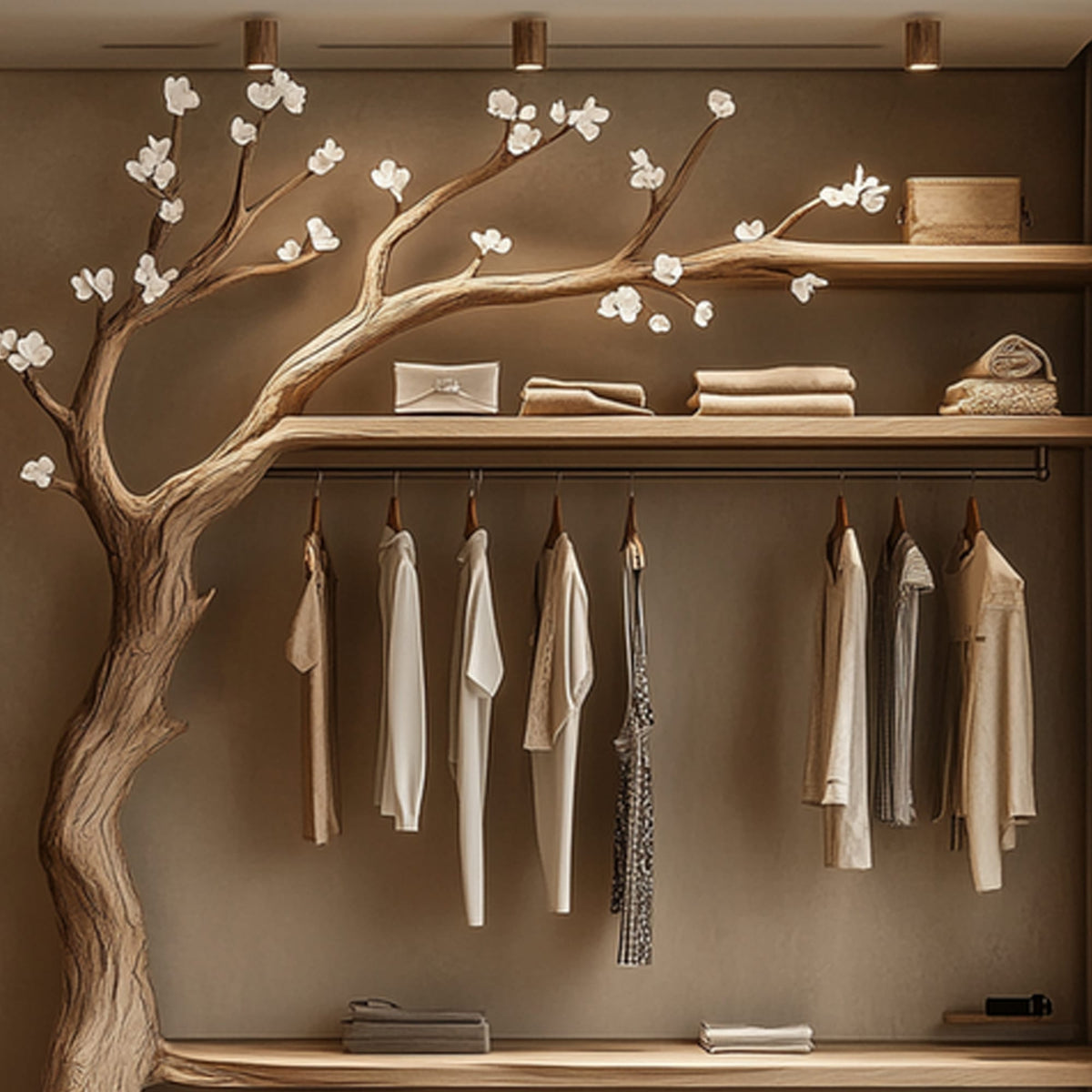 Handmade Clothes Racks Tree Shelves Tier Shelves Decor Room Gift, solid wood, built to order