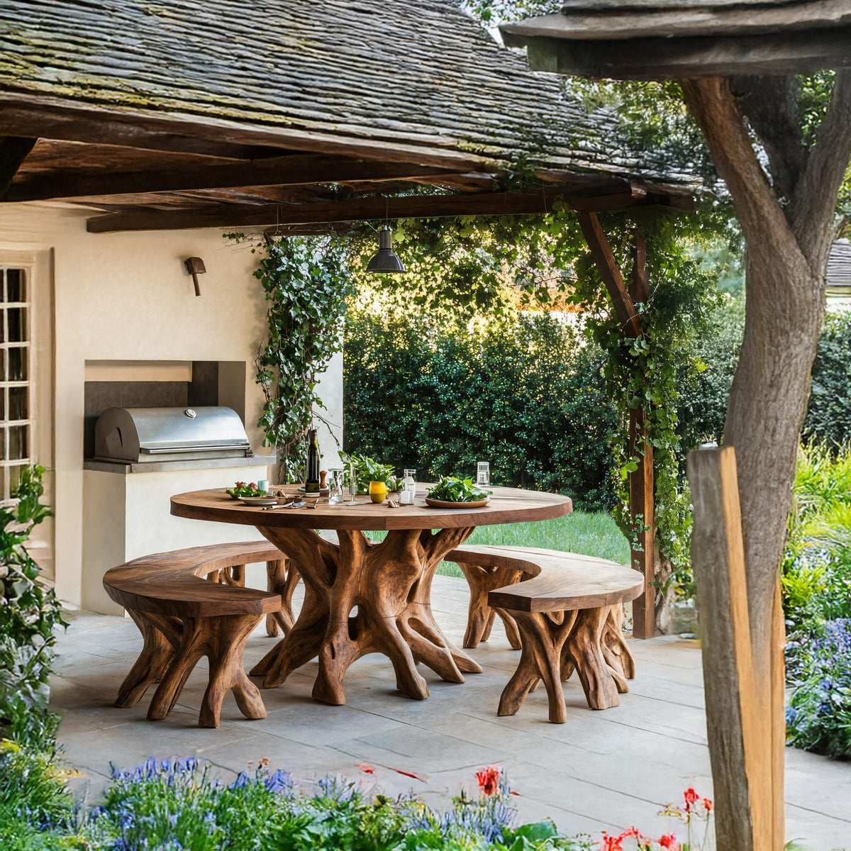 Solid Kitchen Live Edge Dining Table