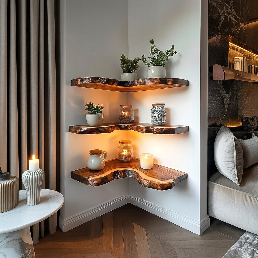 Live Edge Decorative Wall Shelf