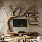 Rustic Tree TV Cabinet, solid wood, built to order