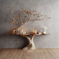 Midcentury Organic Console Table Entryway, solid wood, built to order
