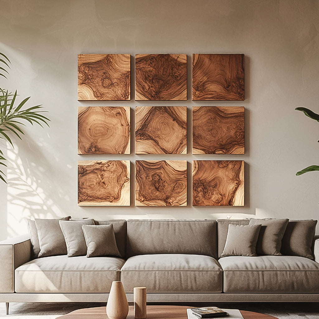 Organic Modern Wall Art Panels, solid wood, built to order