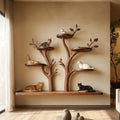 Rustic Cat Wall Display Living Room Or Home, solid wood, built to order
