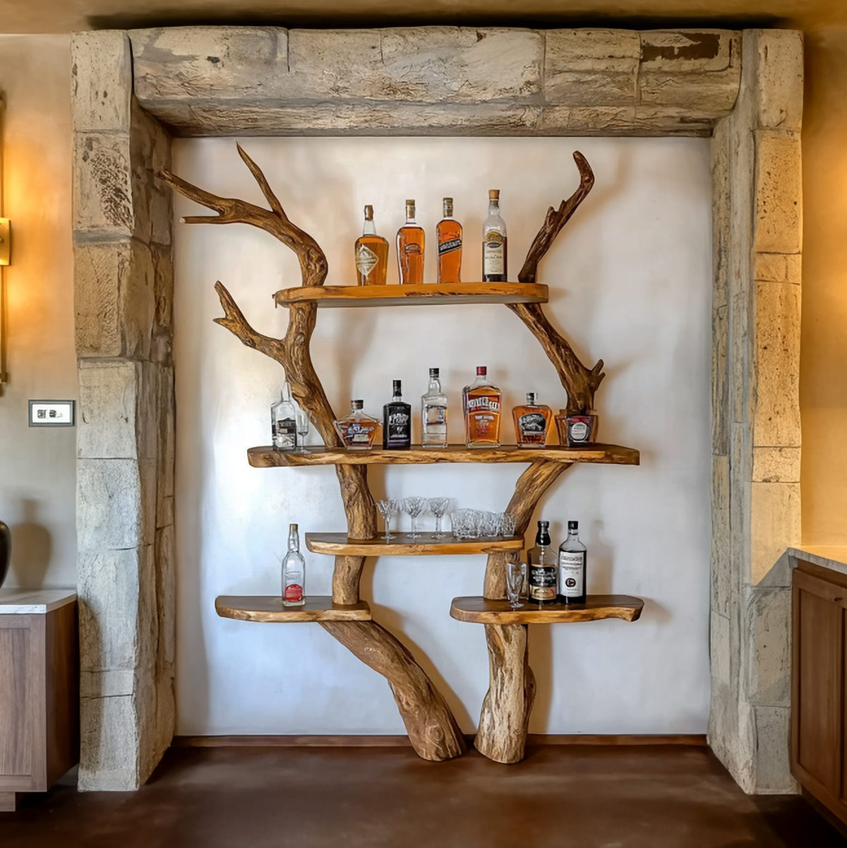 Bar Tree Wall Shelf