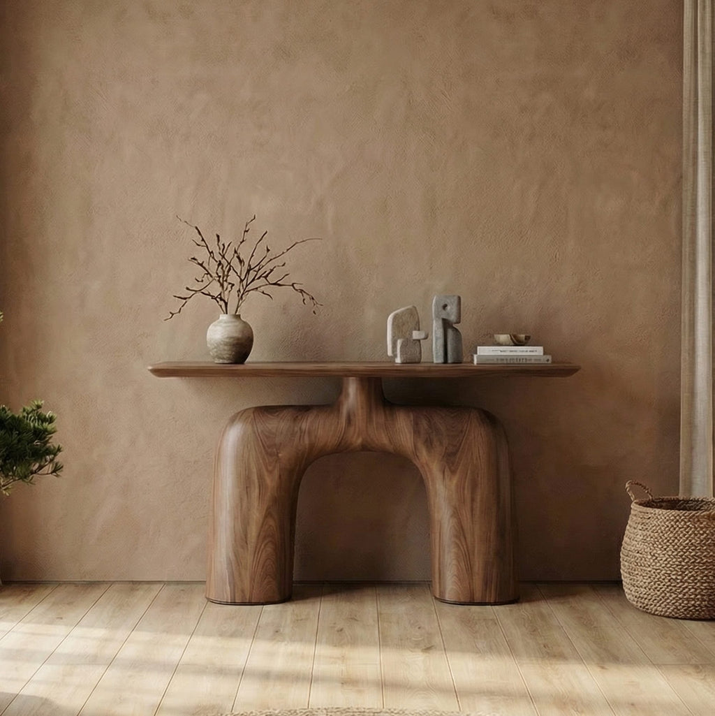Organic Solid Sofa Console Table
