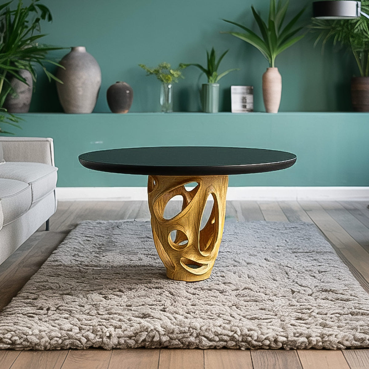 Solid Circular Coffee Table