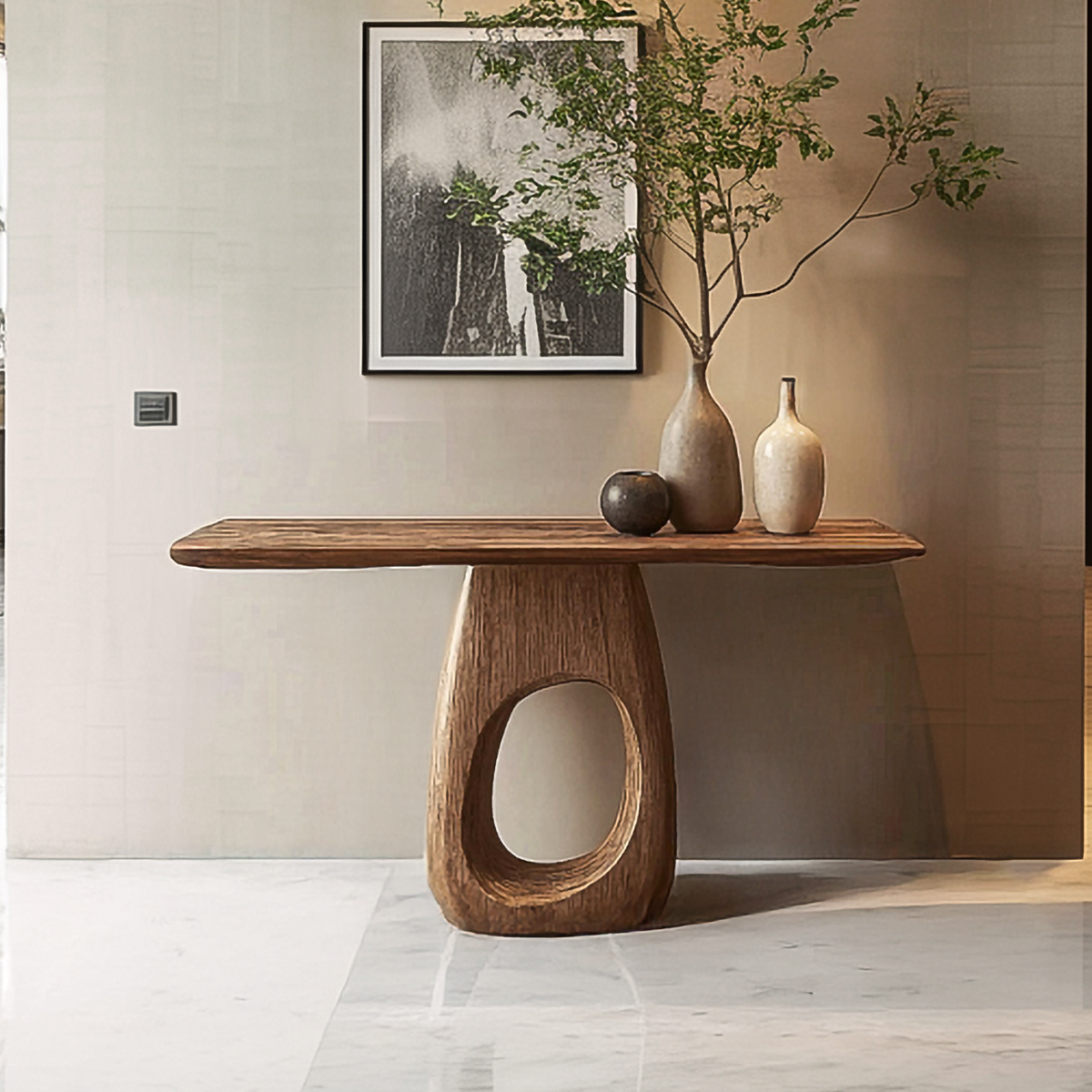 Organic Console Table, solid wood, built to order, view 2