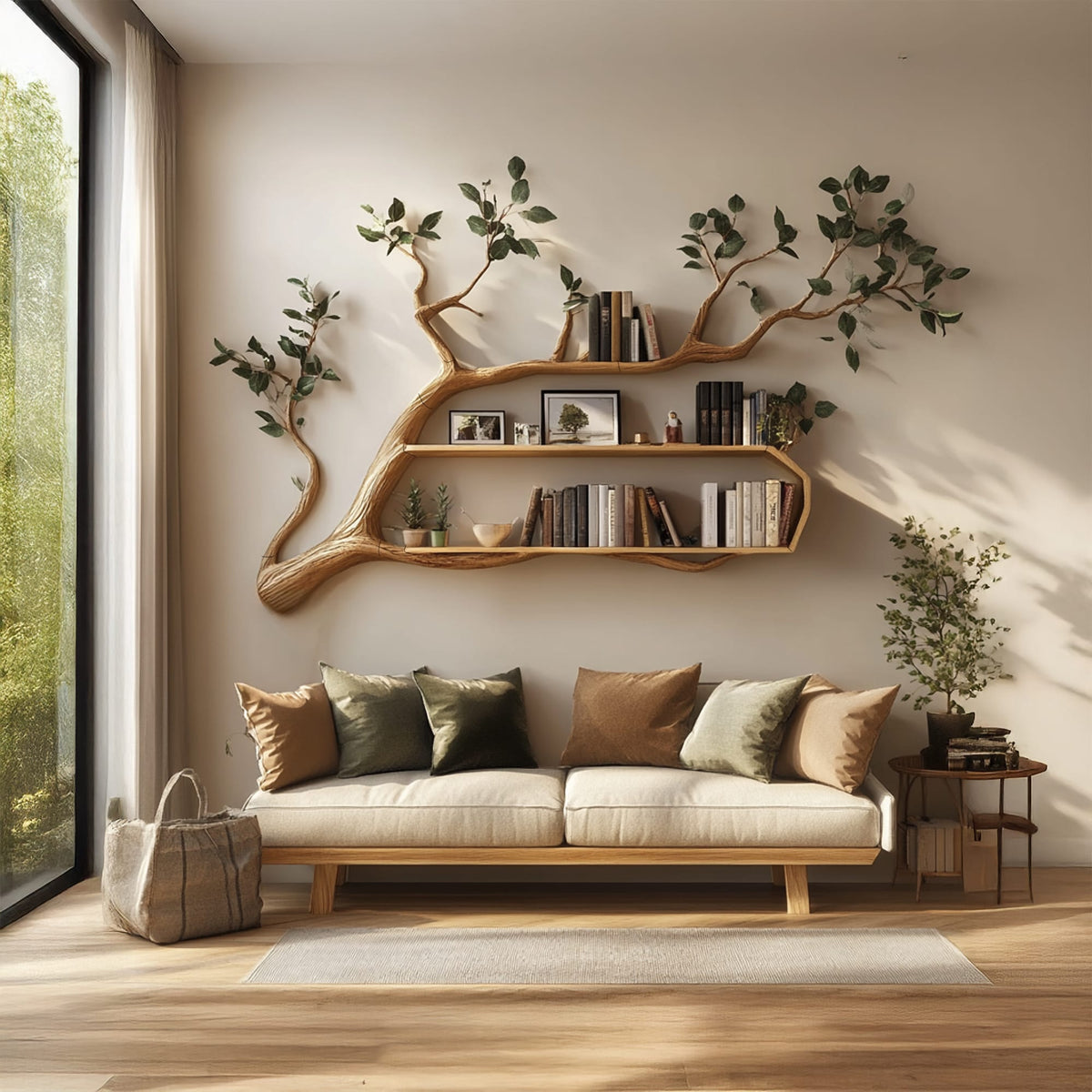Mounted Modern Tree Bookshelf