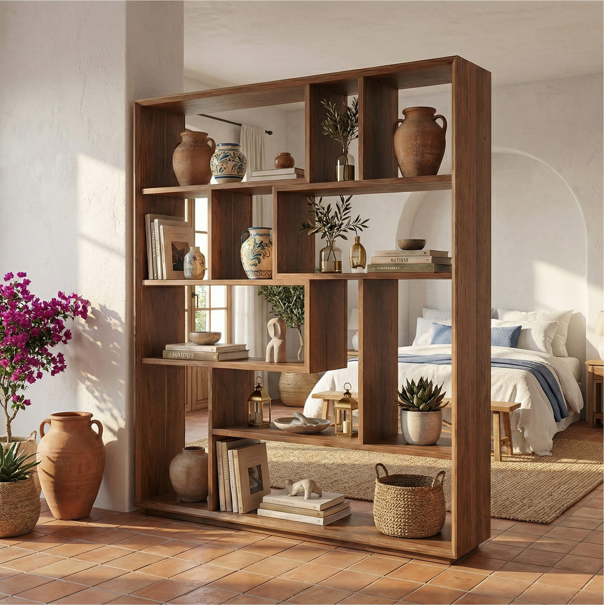 Mid Century Modern Divider Bookshelf