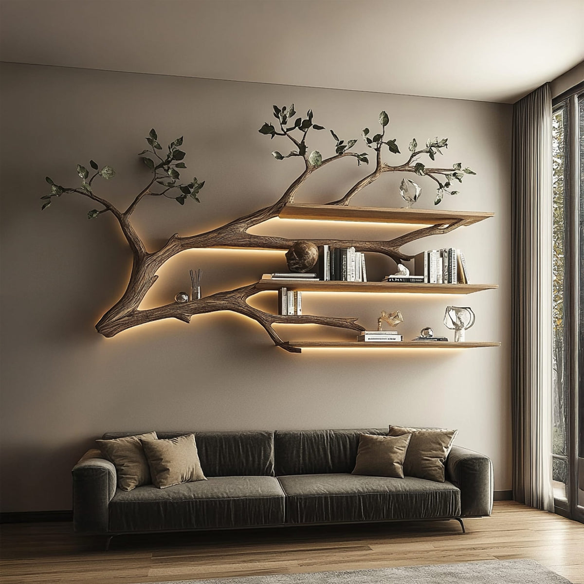 Tree Branch Floating Shelf