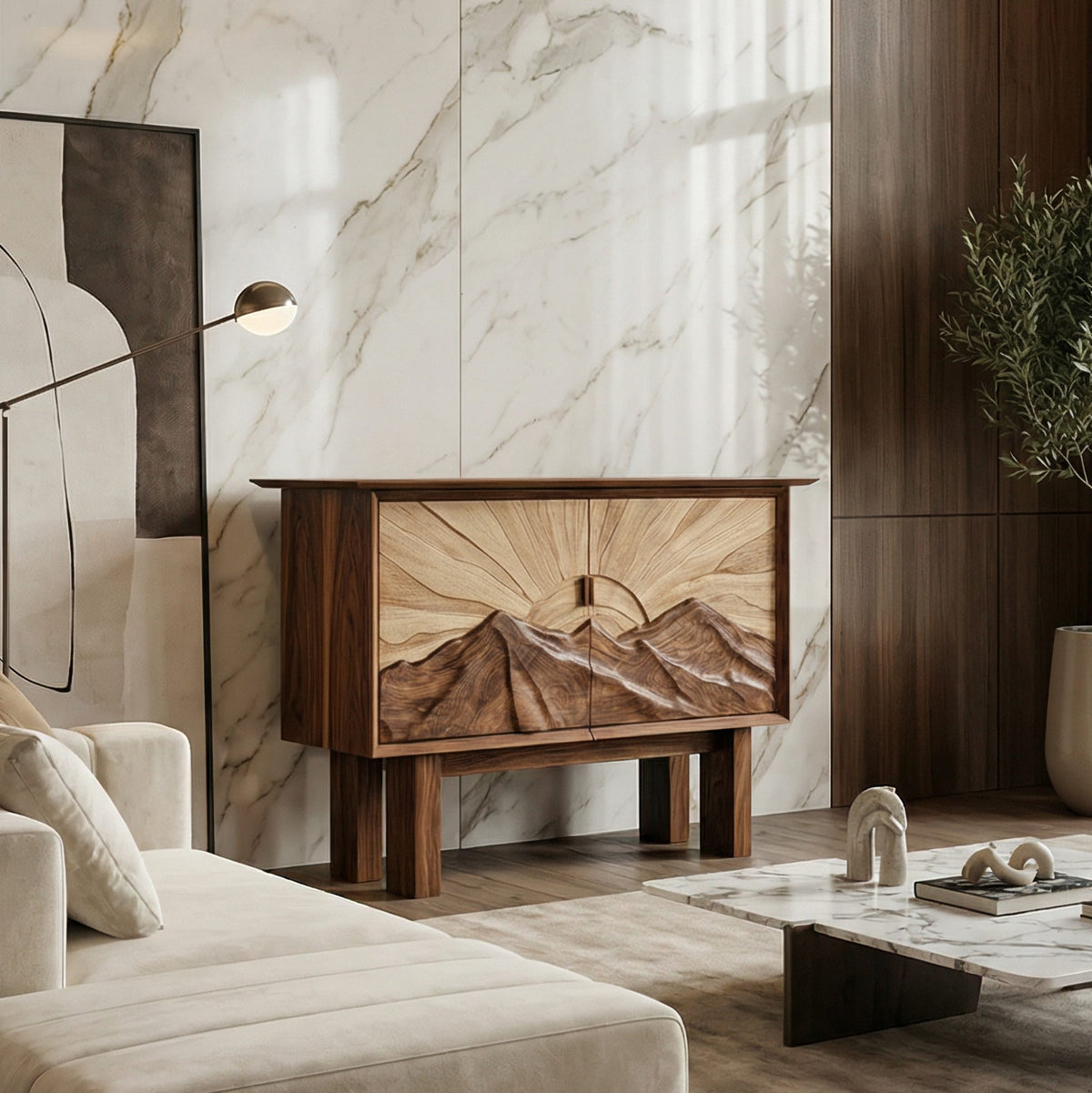 Solid Artistic Sideboard