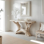 Coastal Organic Console Table Living Room and Entryway, solid wood, built to order