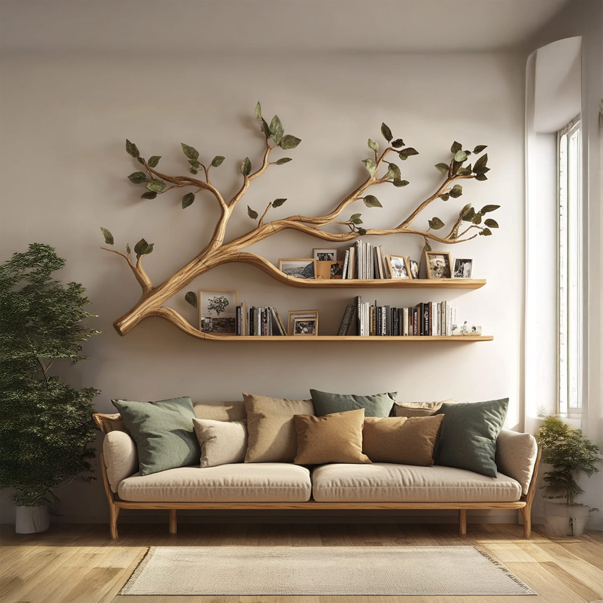 Artistic Floating Tree Bookshelf