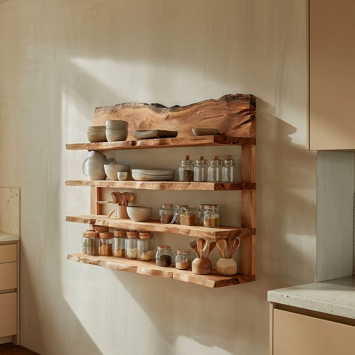 Solid Floating Spice Wall Shelf