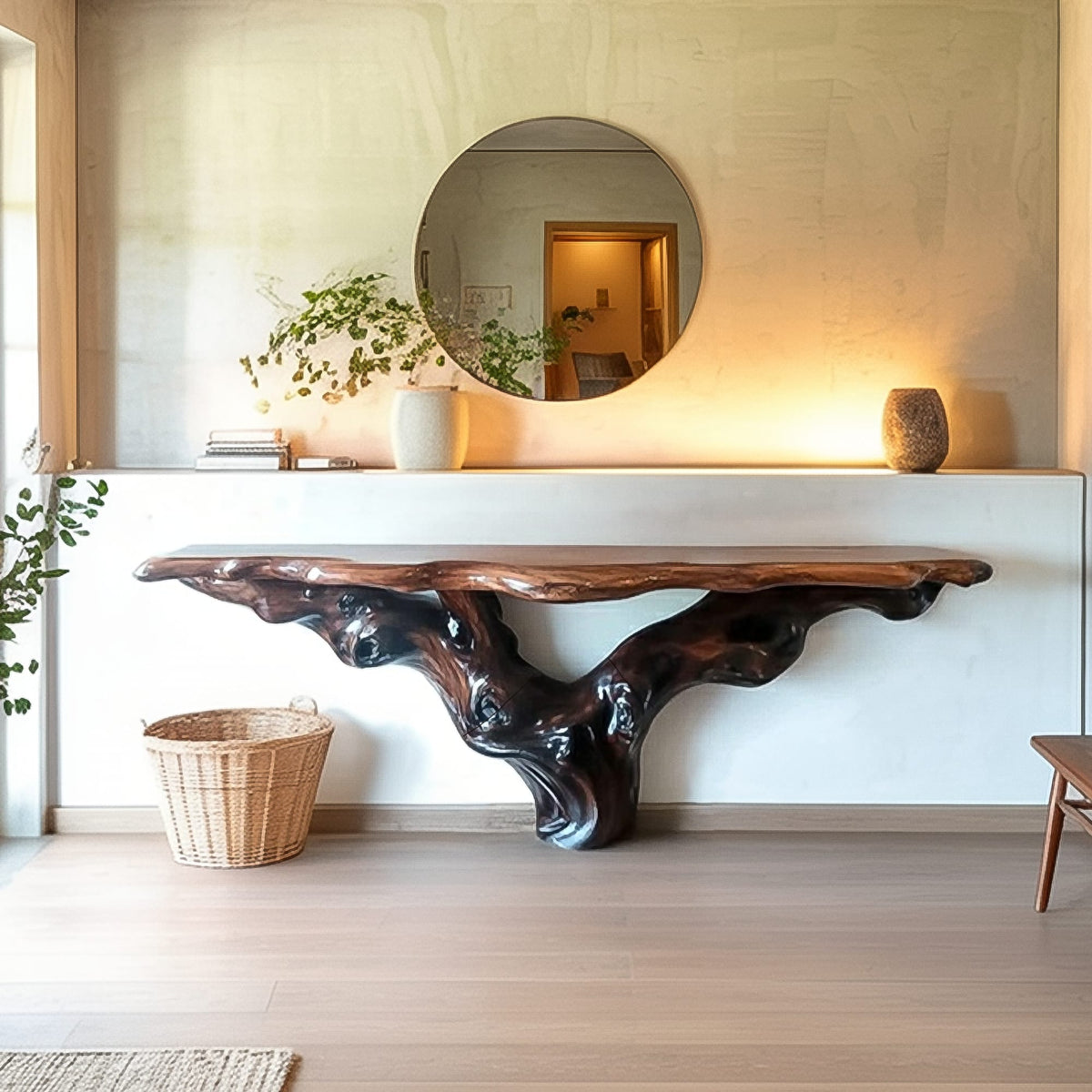 Mid Century Sculpture Console Table