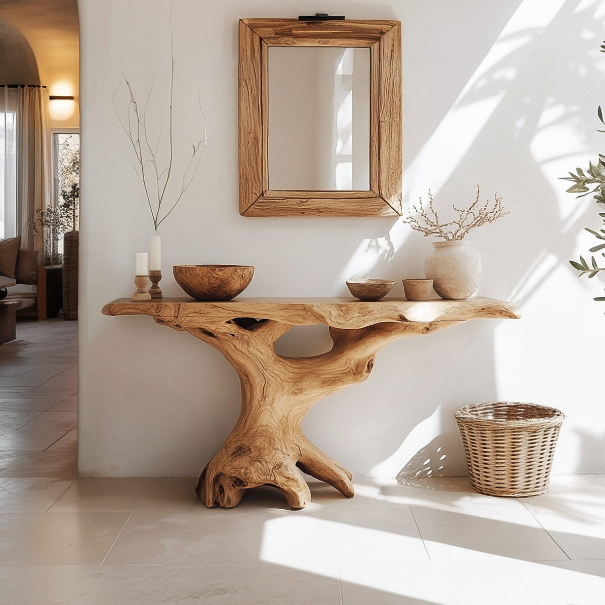 Mid Century Behind Console Table