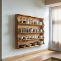 Mid Century Wall Mounted Display Shelf, solid wood, built to order