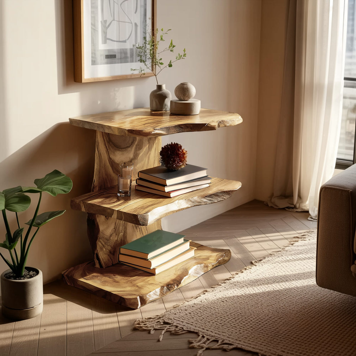 Live Edge Rack Bookshelf