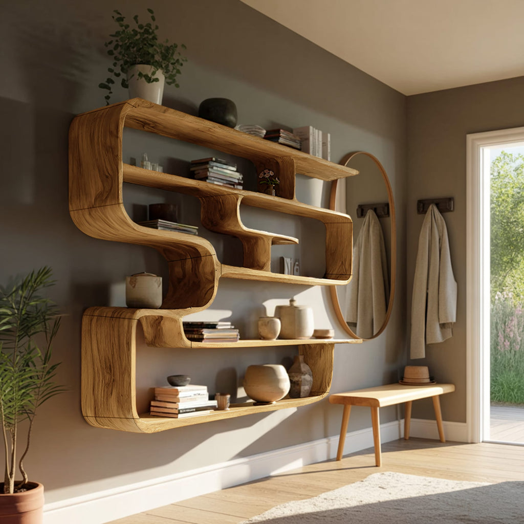 Live Edge Wall-mounted Bookshelf