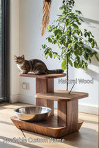 Handcrafted Pet Food Stand, solid wood, built to order