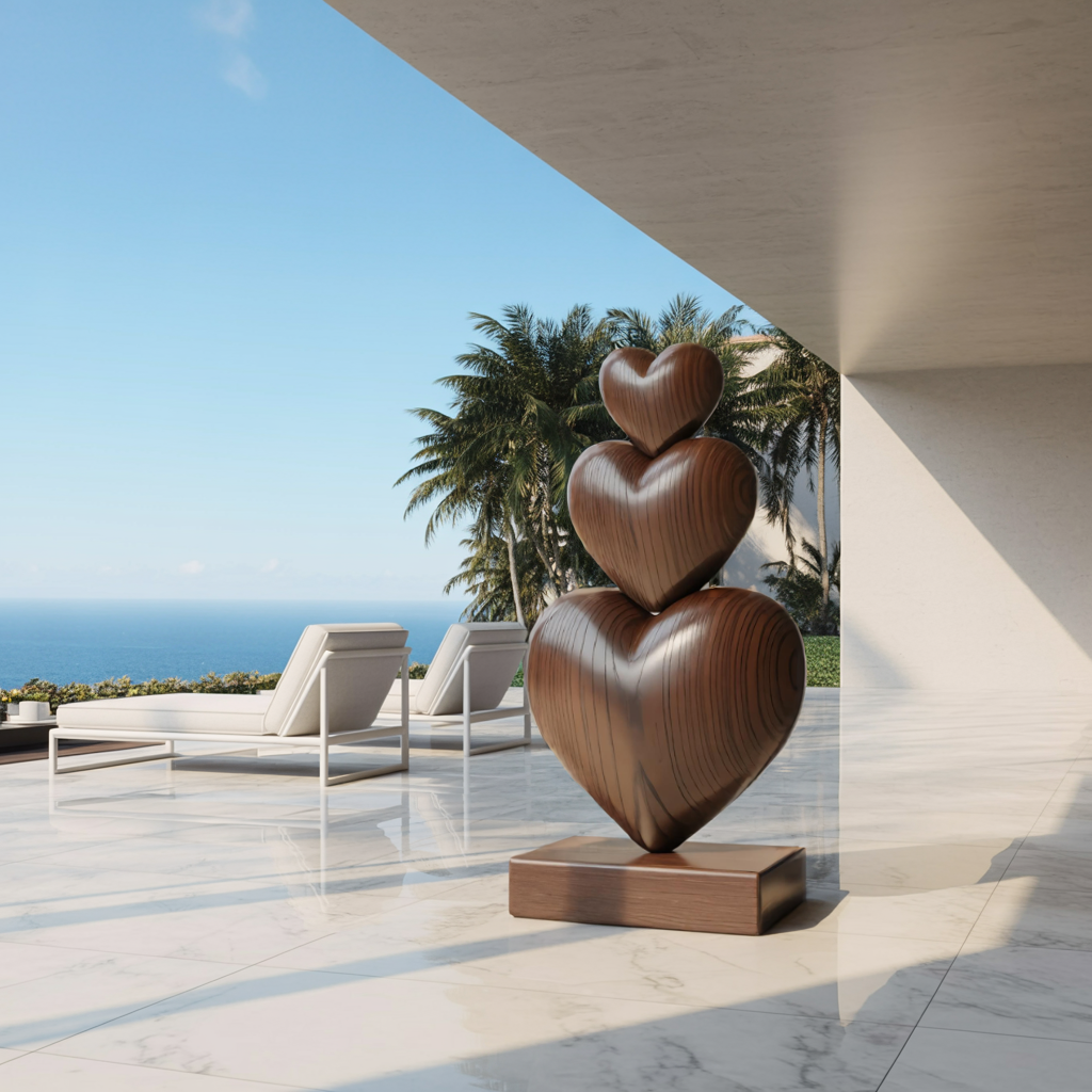 Abstract Sculpture, solid wood, built to order, view 3