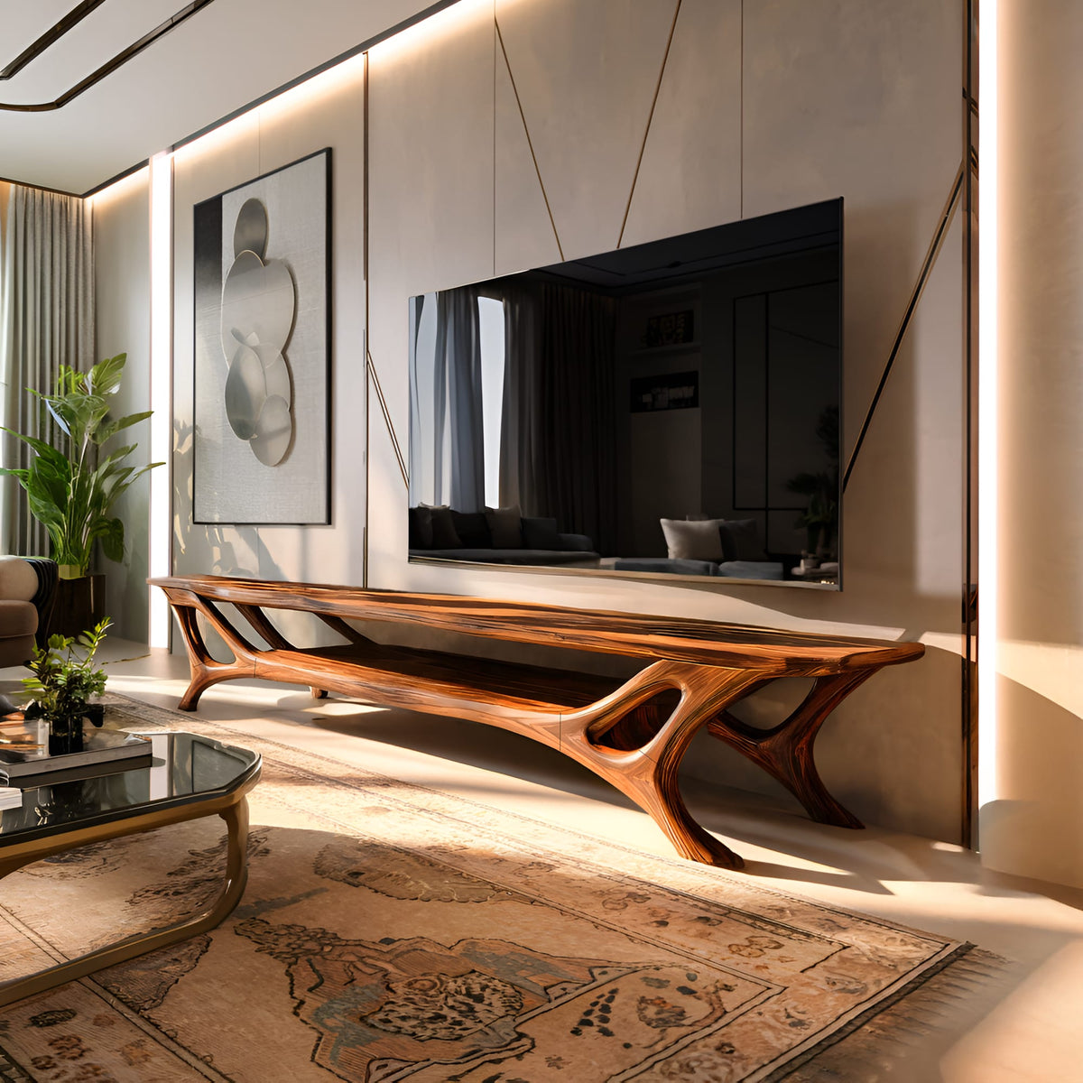 Curved Credenza TV Cabinet