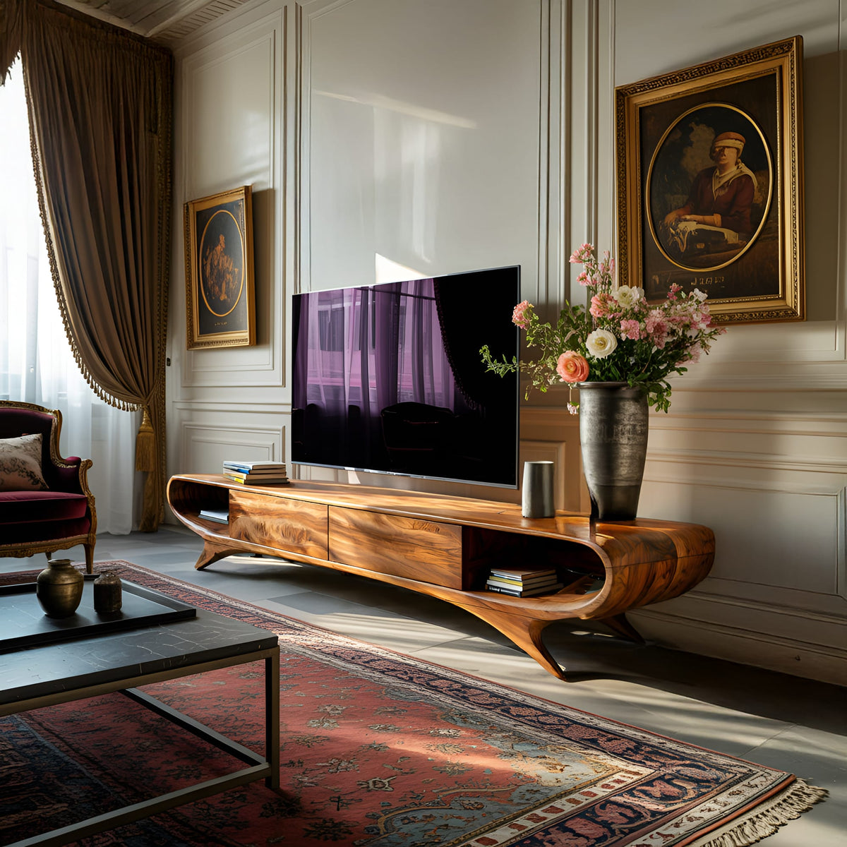 Minimal Hidden TV Cabinet